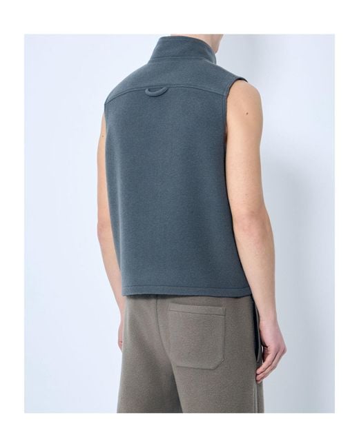 Rier Blue Wool City Vest for men