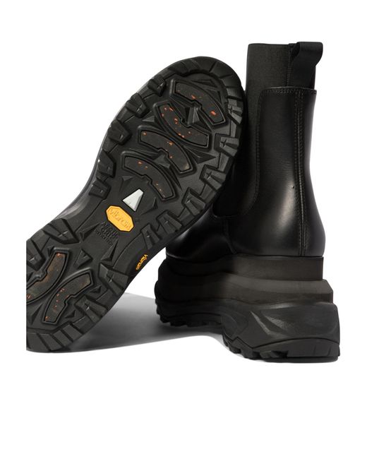 Sacai Black Chelsea Leather Ankle Boots