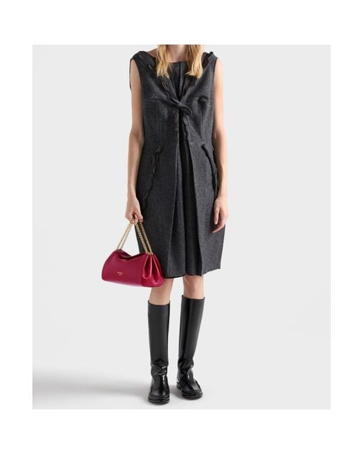 Prada Red Small Tumulte Nappa Leather Bag