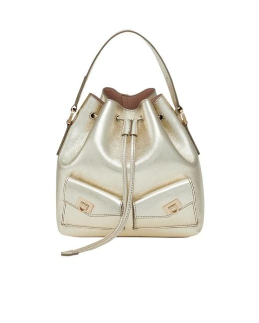 Ferragamo White Multipocket Bucket Bag