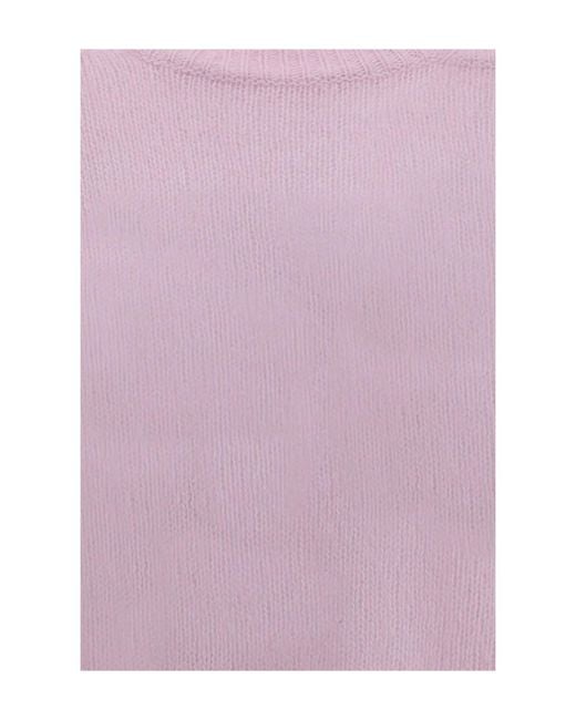 Lisa Yang Purple Lova Ribbed Crewneck Sweater