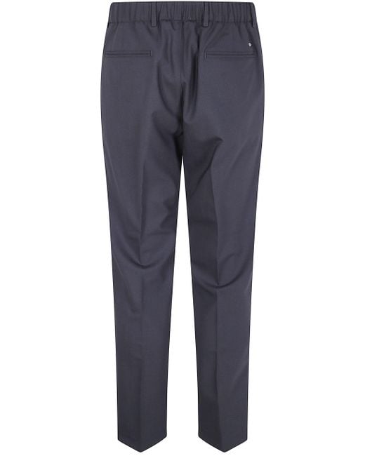 Herno Blue Elasticated Waist Pleated Trousers for men