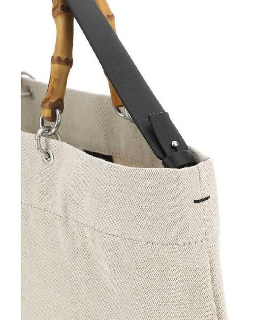 Jil Sander White Bamboo Handle Top Handle Bag for men