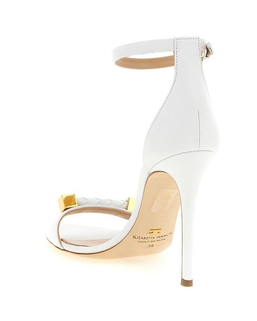 Elisabetta Franchi White Ankle-Strap Stiletto Sandals