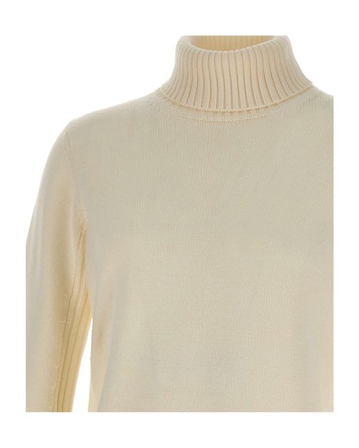 Kangra Cashmere White Kangra Turtleneck Ribbed Jumper for men
