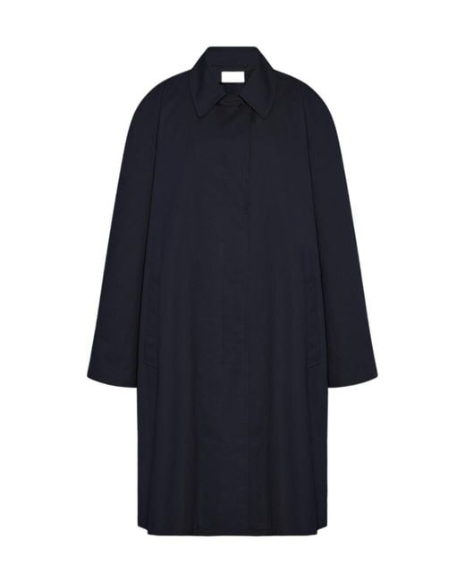 The Row Blue Single-Breasted Long Coat