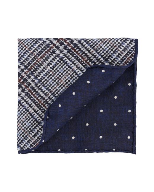 Brunello Cucinelli Gray Prince Wales Motif Pocket Square for men