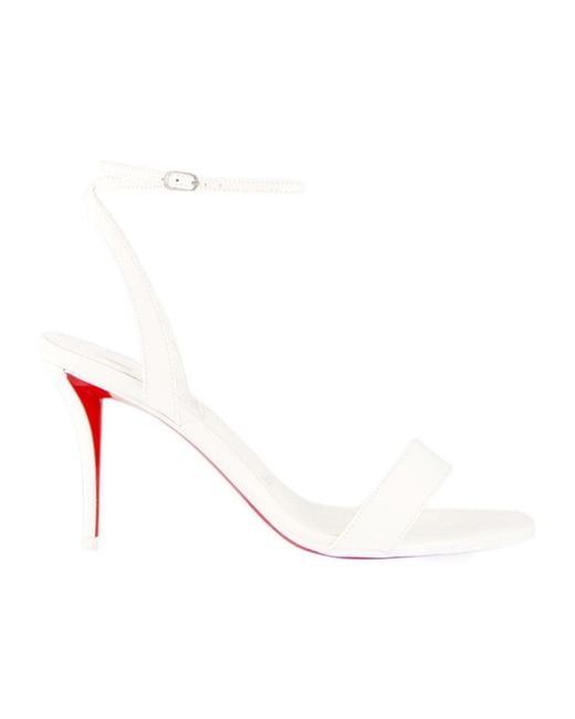 Christian Louboutin White Round-Toe High-Heeled Sandals