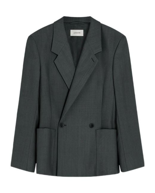 Lemaire Black Double-Breasted Tailored Jacket