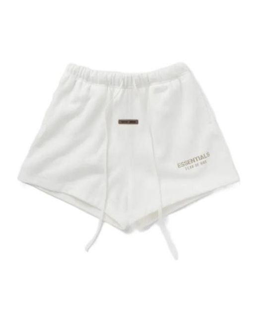Fear Of God White Drawstring Waist Shorts