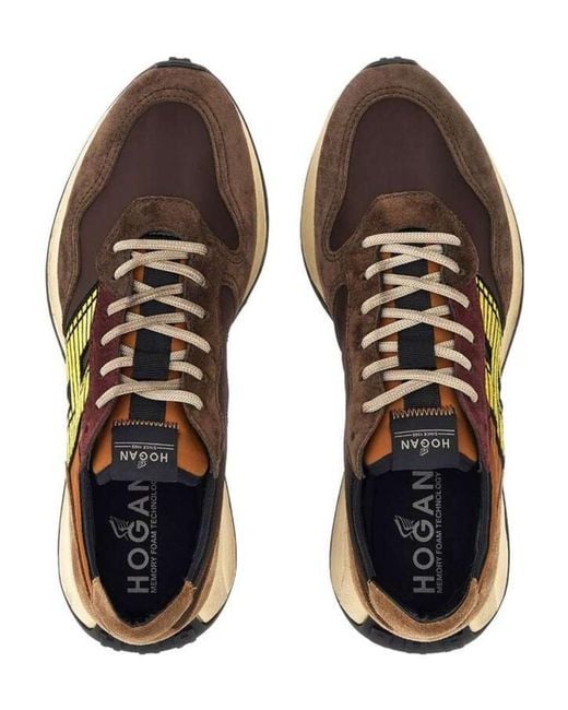 Hogan Brown H601 Lace-Up Sneakers for men