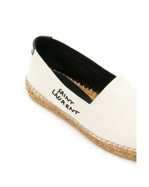 Saint Laurent Black Logo Embroidered Slip-On Espadrilles
