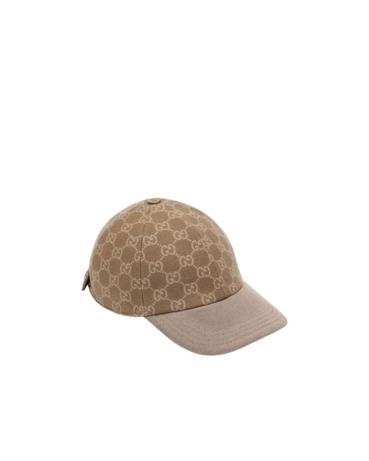 Gucci Brown Gg Monogram Flannel Baseball Cap for men