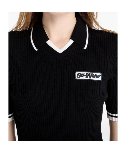 Off-White c/o Virgil Abloh Black Ribbed Short-Sleeve Top