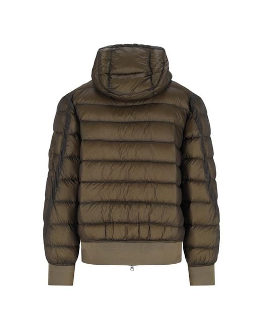 C P Company Green Quilted Hooded Jacket for men