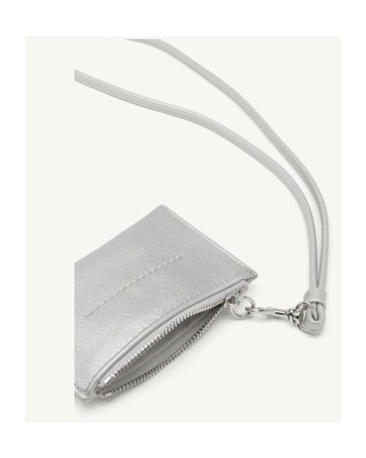 MM6 by Maison Margiela White Numeric-Logo Zipped Wallet for men