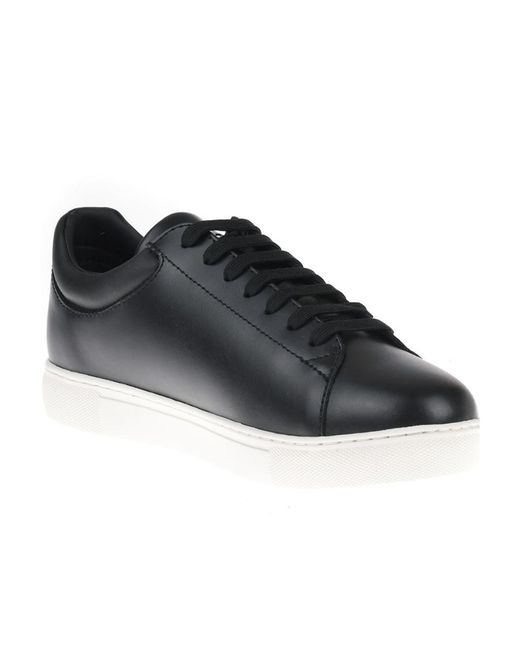 Emporio Armani Black Round Head Lace-Up Shoes for men