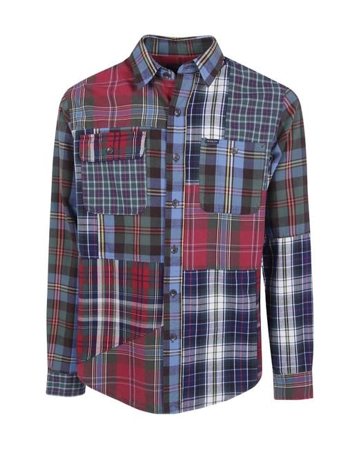 Polo Ralph Lauren Blue Acne Studios Classic Fit Patchwork Plaid Oxford Shirt for men
