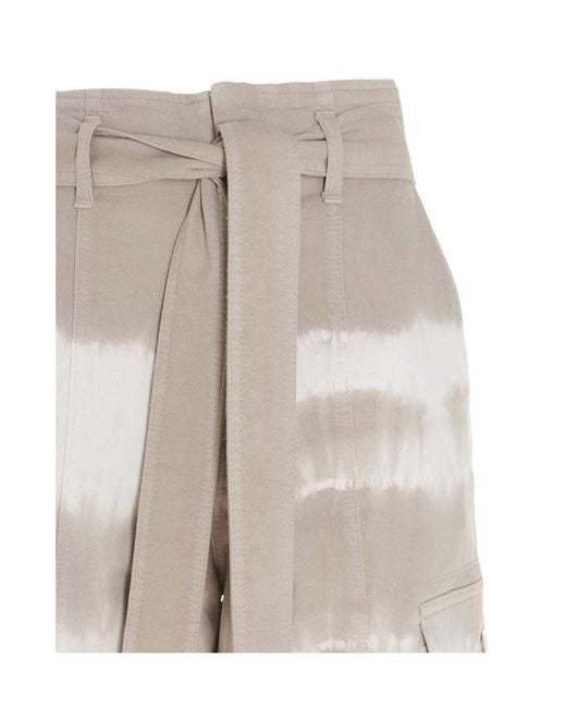 Stella McCartney Gray Tie-Dye Belted Cargo Pants