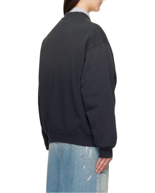 Acne Black Logo Printed Zip-Up Sweatshirt for men