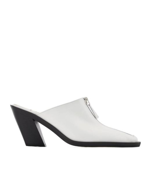 Elleme White Elleme Eclair Zip Detailed Mules