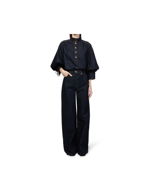 Zimmermann Blue Billowing Denim Shirt