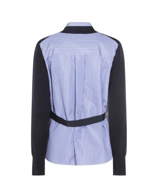 Sacai Blue Knitted Jumper