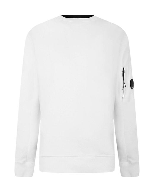 C P Company White Lens Crew-Neck Sweatshirt for men