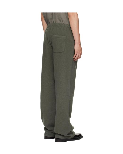 Rier Green Wool Fleece Casual Pants for men