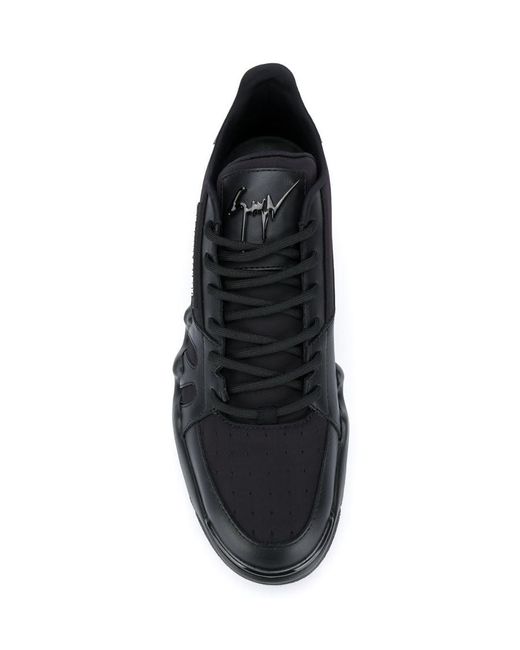 Giuseppe Zanotti Black Lace-Up Casual Sneakers for men