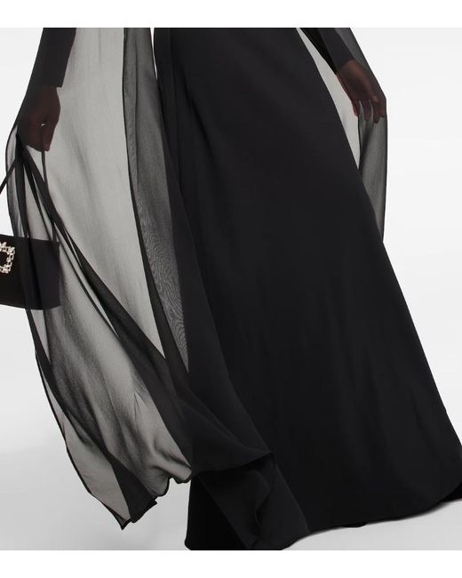 Roland Mouret Black Chiffon Gown