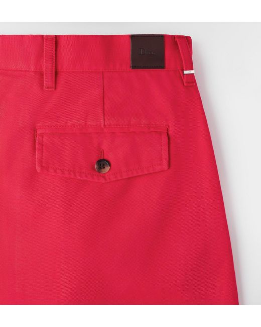 Dior Red Iviera Chino Shorts for men