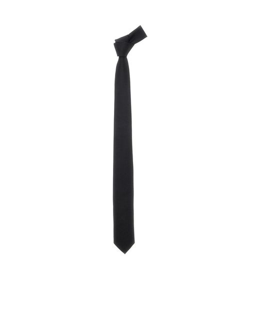 Emporio Armani White All Over Check Motif Tie for men
