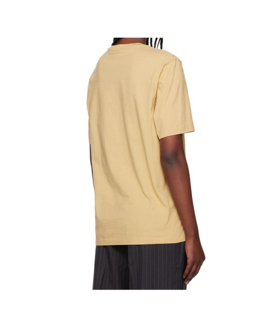 Maison Kitsuné Yellow Maison Kitsuné Chillax Fox Patch Crewneck T-Shirt for men