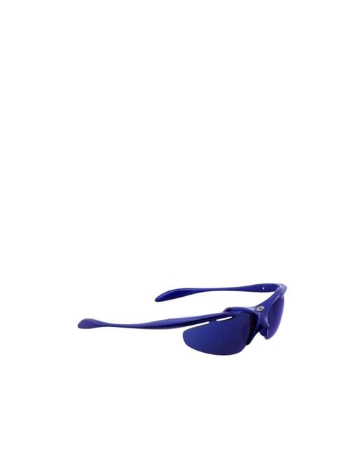 Balenciaga Blue Eyewear Wrap-Around Frame Sunglasses