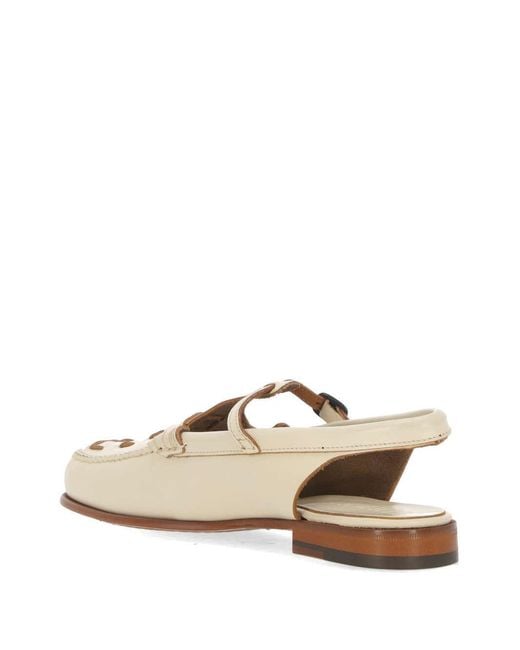 Hereu White Roqueta Slingback Moccasins