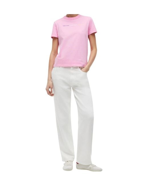 Tommy Hilfiger Pink Repeat Logo Washed Jersey T-Shirt