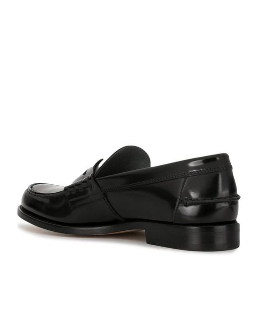 Tod's Black Round Head Loafer Shoes for men