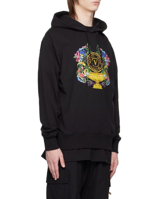 Versace Jeans Blue Couture Logo-Printed Drawstring Hoodie for men