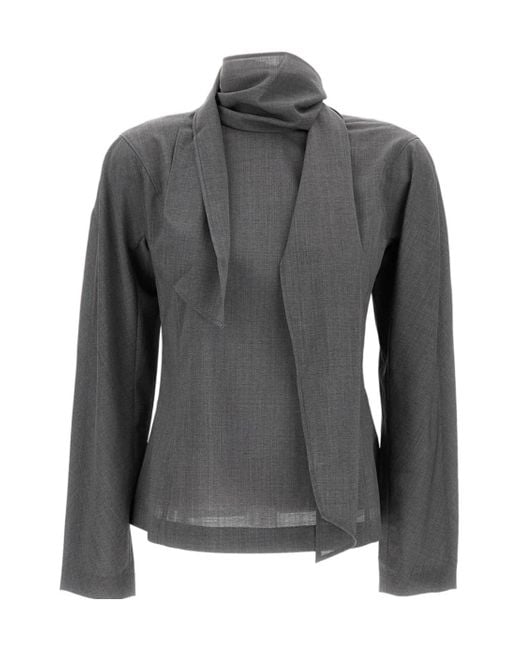Jacquemus Gray The Chale Long Sleeved Blouse