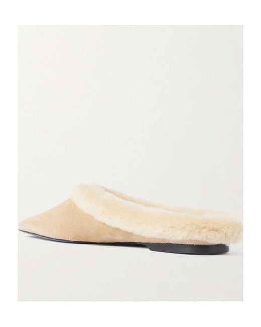 Totême  White Square Toe Slippers