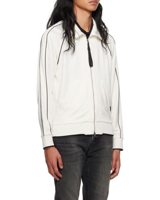 Tom Ford Gray Logo-Patch Zip-Up Jacket for men