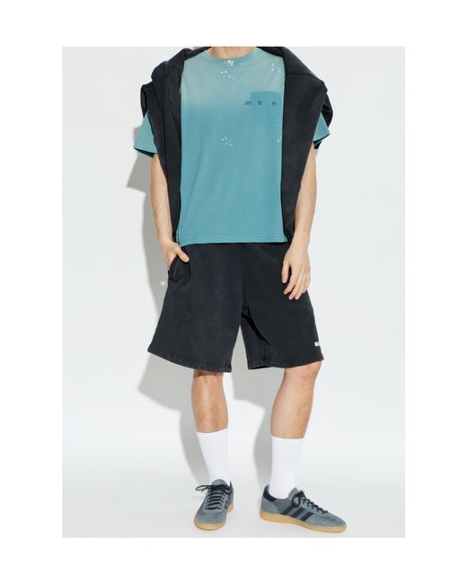 M I S B H V Blue Distressed Pocket T-Shirt for men