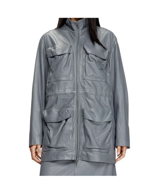 DIESEL Blue L-Wen Leather Field Jacket