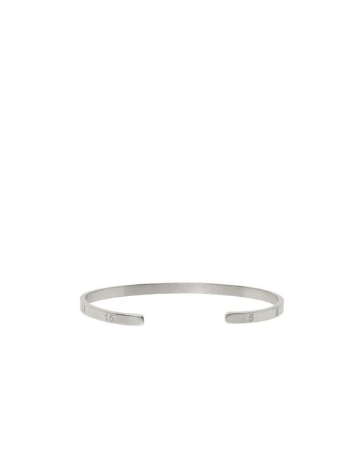Maison Margiela White Numbers Engraved Cuff Bracelet for men