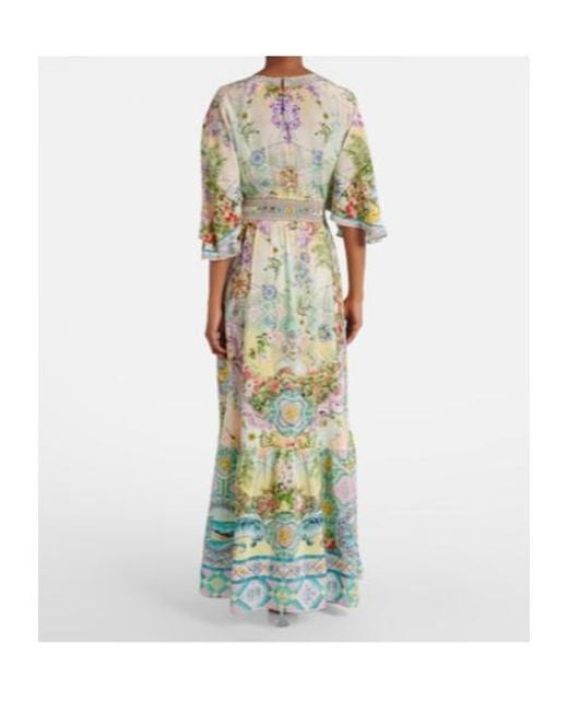 Camilla Green Embellished Silk Maxi Dress