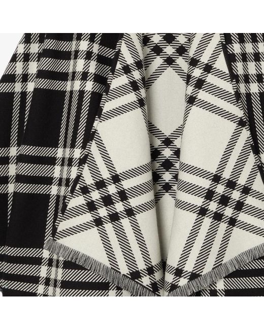 Burberry Multicolor Checked Embroidered Cape