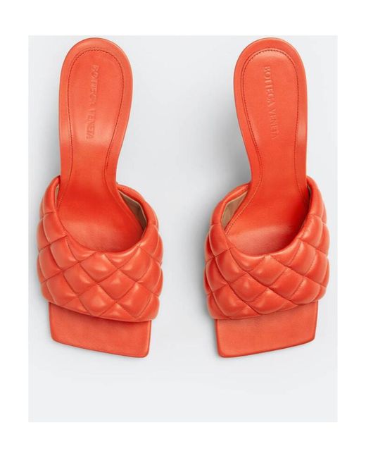 Bottega Veneta Red Padded Open Toe Sandals