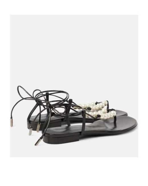 Magda Butrym White Faux Pearl Leather Sandals
