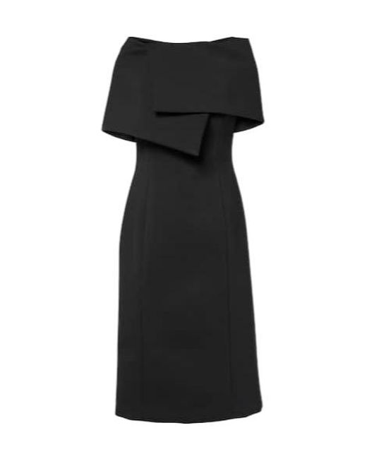 Oscar de la Renta Black Draped Cocktail Dress